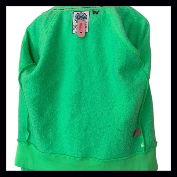 Vintage PINK Green Embroidered Hoodie Size Medium NWT - Picture 5 of 8